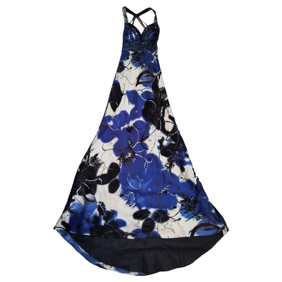 Cache Multicolor Floral print Beaded Strappy Gown women's size 0 - Picture 8 of 16